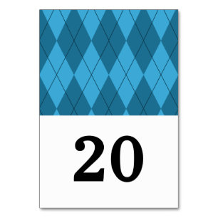 Hochzeitskarte der blauen Raute Tischnummer