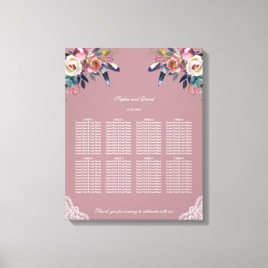 Hochzeitskarte der blauen Rose Leinwanddruck (Vorderseite)