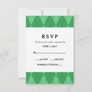 Hochzeitskarte der grünen Raute RSVP Karte