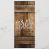 Hochzeitskarte des rustikalen Westerns Menükarte (Rückseite)