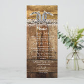 Hochzeitskarte des rustikalen Westerns Menükarte (Stehend Vorderseite)