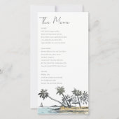 Hochzeitskarte des Tropical Beach Palm Tree Dankeskarte (Vorderseite)