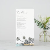 Hochzeitskarte des Tropical Beach Palm Tree Dankeskarte (Stehend Vorderseite)