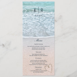 Hochzeitskarte des türkisblauen Fotos Menükarte