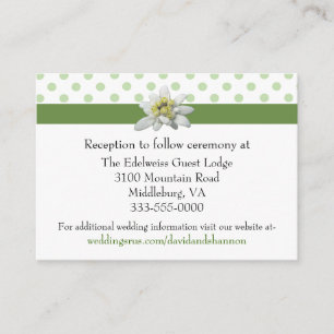 Hochzeitskarte Edelwiess und Polka Dots Begleitkarte