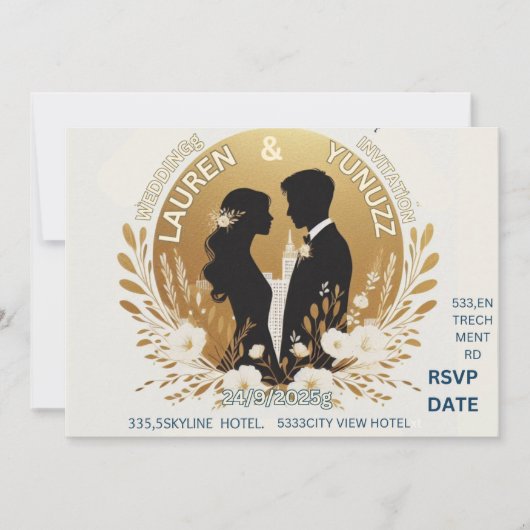 Hochzeitskarte einfach und einzigartig einladung (Vorderseite)