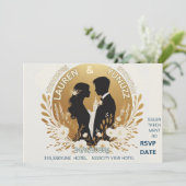 Hochzeitskarte einfach und einzigartig einladung (Stehend Vorderseite)