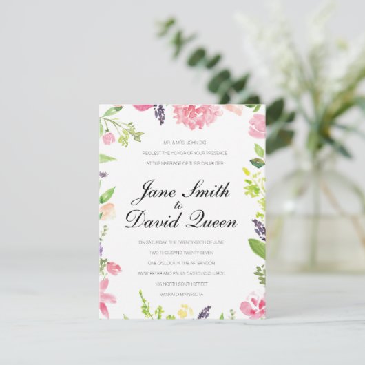 Hochzeitskarte Einladung (Stehend Vorderseite)