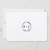 Hochzeitskarte Einladung (Rückseite)