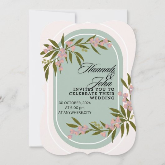 Hochzeitskarte Einladung (Vorderseite)