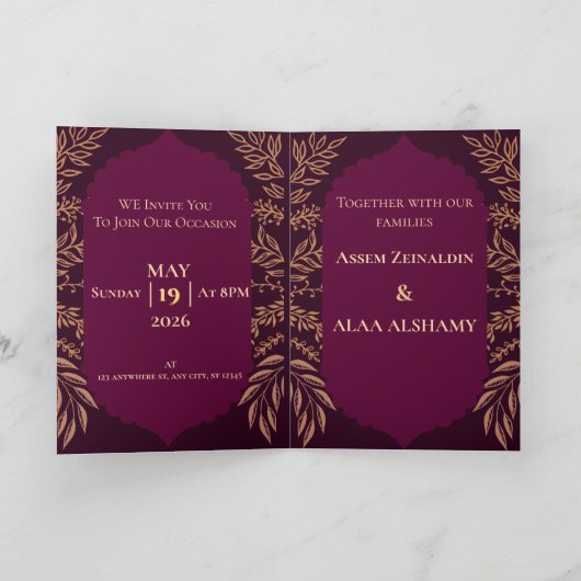 Hochzeitskarte Einladung (Innenseite)