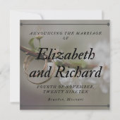 Hochzeitskarte Einladung (Vorderseite)