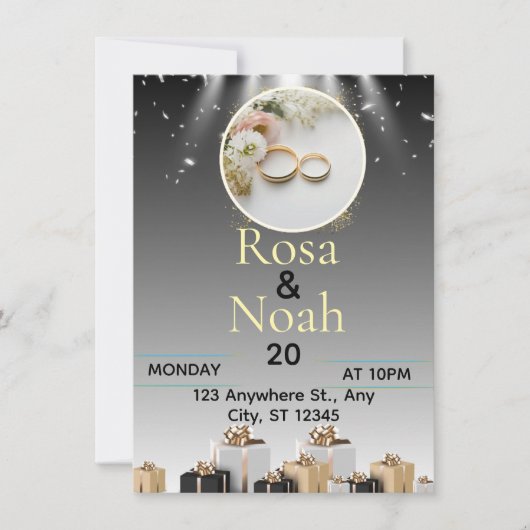 Hochzeitskarte Einladung (Vorderseite)