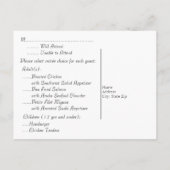 Hochzeitskarte Einladungspostkarte (Rückseite)