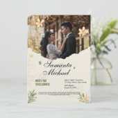 Hochzeitskarte elegant mit Bild Einladung (Stehend Vorderseite)