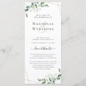 Hochzeitskarte Eukalyptus Greenery Programm (Vorderseite)