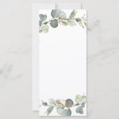 Hochzeitskarte Eukalyptus Greenery Sukkulent (Rückseite)