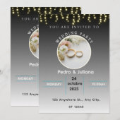 Hochzeitskarte Feiertagskarte (Vorne/Hinten)