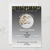 Hochzeitskarte Feiertagskarte (Rückseite)