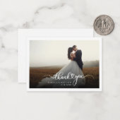 Hochzeitskarte Foto mit handgeschriebenem Dankesch Mitteilungskarte (Vorderseite/Rückseite Beispiel)