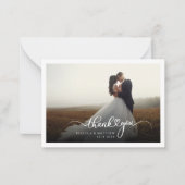 Hochzeitskarte Foto mit handgeschriebenem Dankesch Mitteilungskarte (Vorderseite)