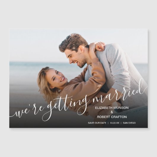 Hochzeitskarte Foto Save the Date Magnetkarte (Vorderseite)