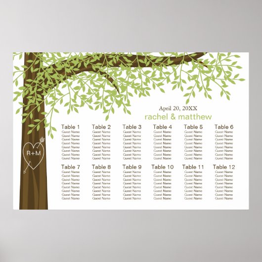 Hochzeitskarte Frühjahr und Sommer Bäume Poster (Vorne)