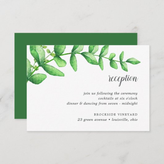 Hochzeitskarte für Aquarellfolien Einladung (Vorne/Hinten)