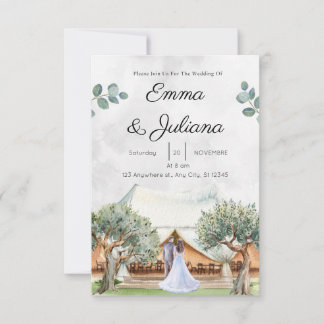 Hochzeitskarte für Berggipfel Einladung