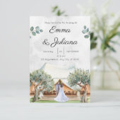 Hochzeitskarte für Berggipfel Einladung (Stehend Vorderseite)