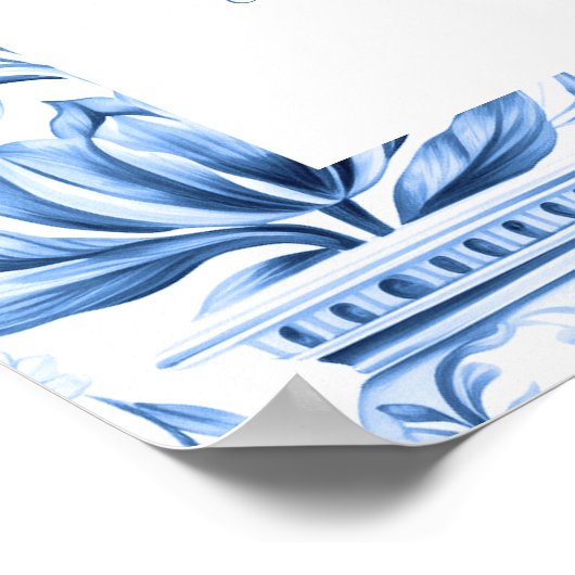 Hochzeitskarte für Blaue Mittelmeer Poster (Ecke)