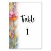 Hochzeitskarte für Blumenbeete Tischnummer (Rückseite)