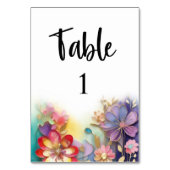 Hochzeitskarte für Blumenbeete Tischnummer (Rückseite)