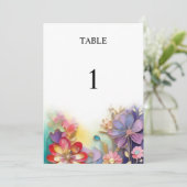Hochzeitskarte für Blumenbeete Tischnummer (Stehend Vorderseite)