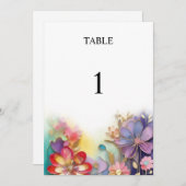 Hochzeitskarte für Blumenbeete Tischnummer (Vorne/Hinten)