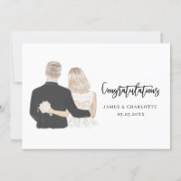 Hochzeitskarte für Braut und Bräutigam
