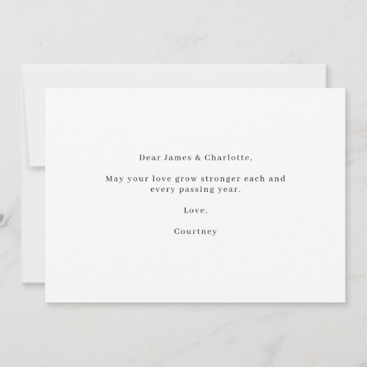 Hochzeitskarte für Braut und Bräutigam (Rückseite)