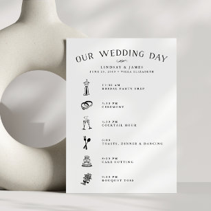 Hochzeitskarte für Brautparty und Verkäufer Programm