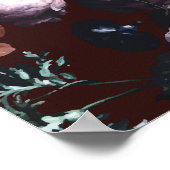 Hochzeitskarte für Burgund-Flora Poster (Ecke)