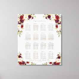 Hochzeitskarte für Burgund Pink Saffron Leinwanddruck