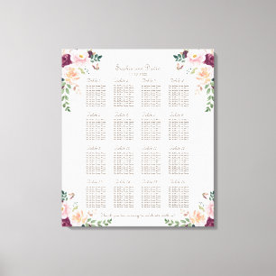 Hochzeitskarte für Burgund Pink Saffron Leinwanddruck