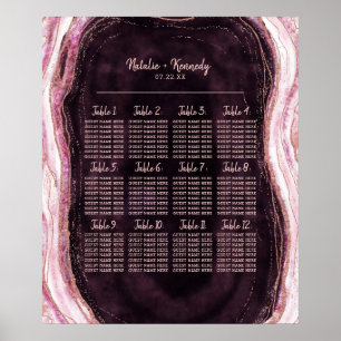 Hochzeitskarte für Burgund & Rose Poster