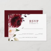 Hochzeitskarte für Burgund und Blush RSVP Karte (Vorne/Hinten)