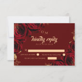 Hochzeitskarte für Burgund und Gold-Rose RSVP Karte (Vorderseite)