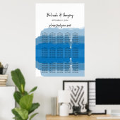 Hochzeitskarte für das blaue Wasser des Strandes Poster (Heimbüro)