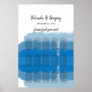 Hochzeitskarte für das blaue Wasser des Strandes Poster