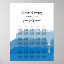 Hochzeitskarte für das blaue Wasser des Strandes Poster