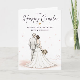 Hochzeitskarte für das glückliche Paar Karte
