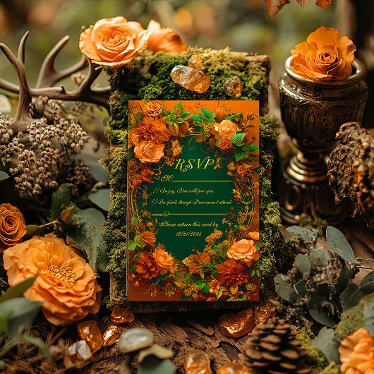 Hochzeitskarte für das zauberhafte Herbst-UAWG RSVP Karte