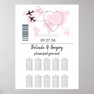 Hochzeitskarte für den Boarding des Zielortes Poster
